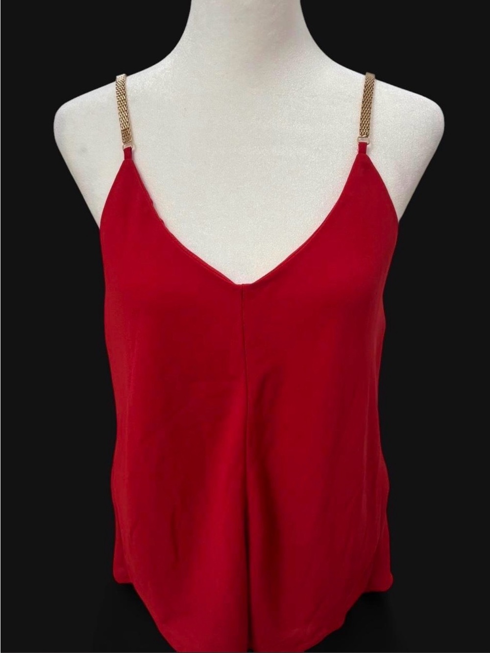 ✨ Y2K Express Red Chain Strap Going Out Cami Top Glam Party Club Size S